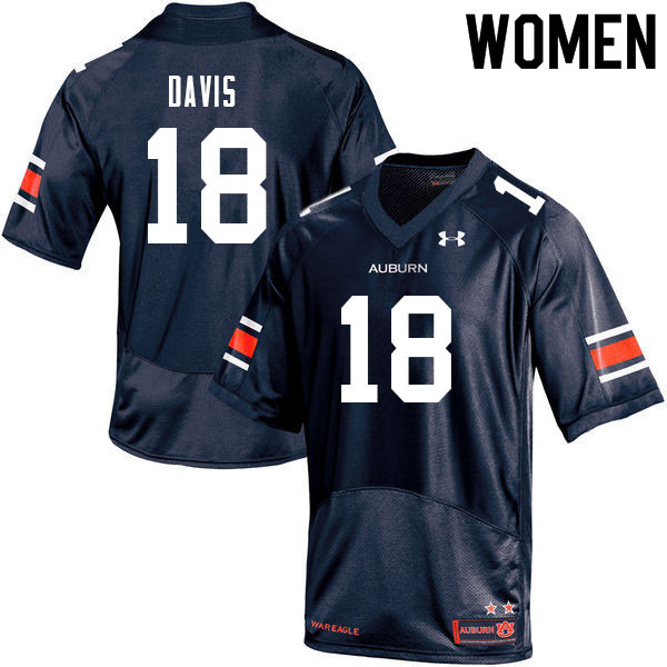 Auburn Tigers Women's Dematrius Davis #18 Navy Under Armour Stitched College 2021 NCAA Authentic Football Jersey GLX0174DA